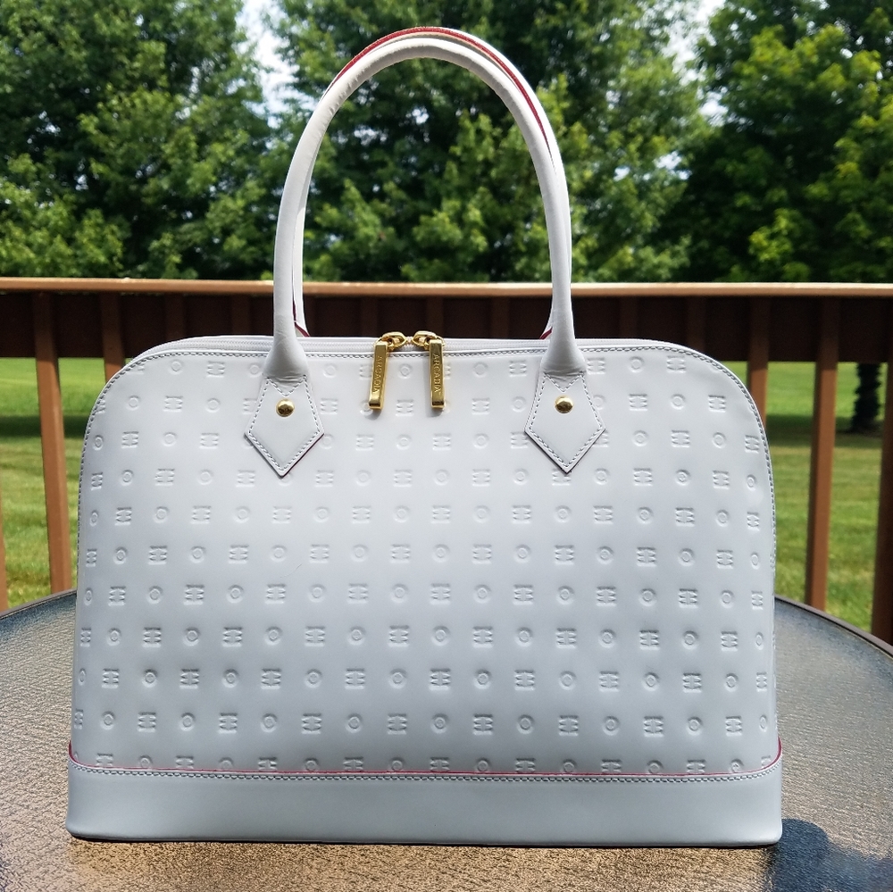 Arcadia Italian Embossed White Patent Leat…